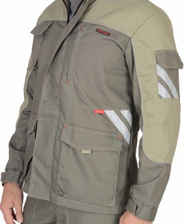 Костюм \"Вест-Ворк\" куртка дл, п/к т.оливковый со св.оливковым пл. 275 г/кв.м