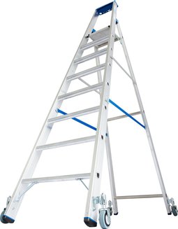 Стремянка с роликами stabilo 1х8