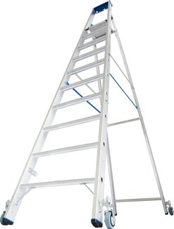 Стремянка с роликами stabilo 1х10