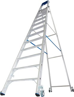 Стремянка с роликами stabilo 1х12