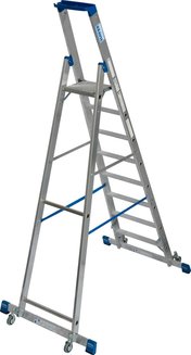 Стремянка с роликами и траверсой Stabilo 1х8