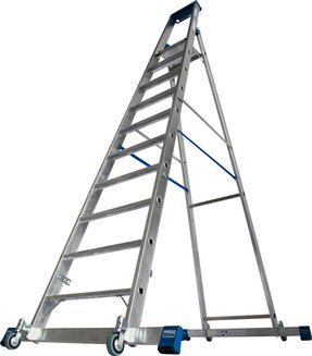 Стремянка с роликами и траверсой Stabilo 1х10