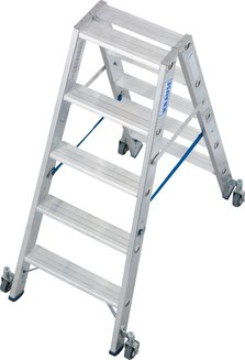 Двухсторонняя стремянка на роликах stabilo 2х5