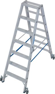 Двухсторонняя стремянка на роликах stabilo 2х7