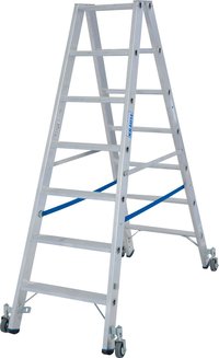 Двухсторонняя стремянка на роликах stabilo 2х7