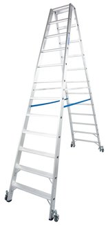 Двухсторонняя стремянка на роликах stabilo 2х12