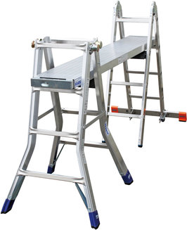 Шарнирная телескопическая лестница Stabilo 4х4